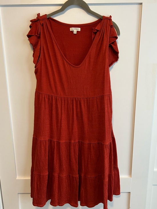 Max Studio Dresses & Skirts - Rust Red Tiered Ruffle Sleeve Dress